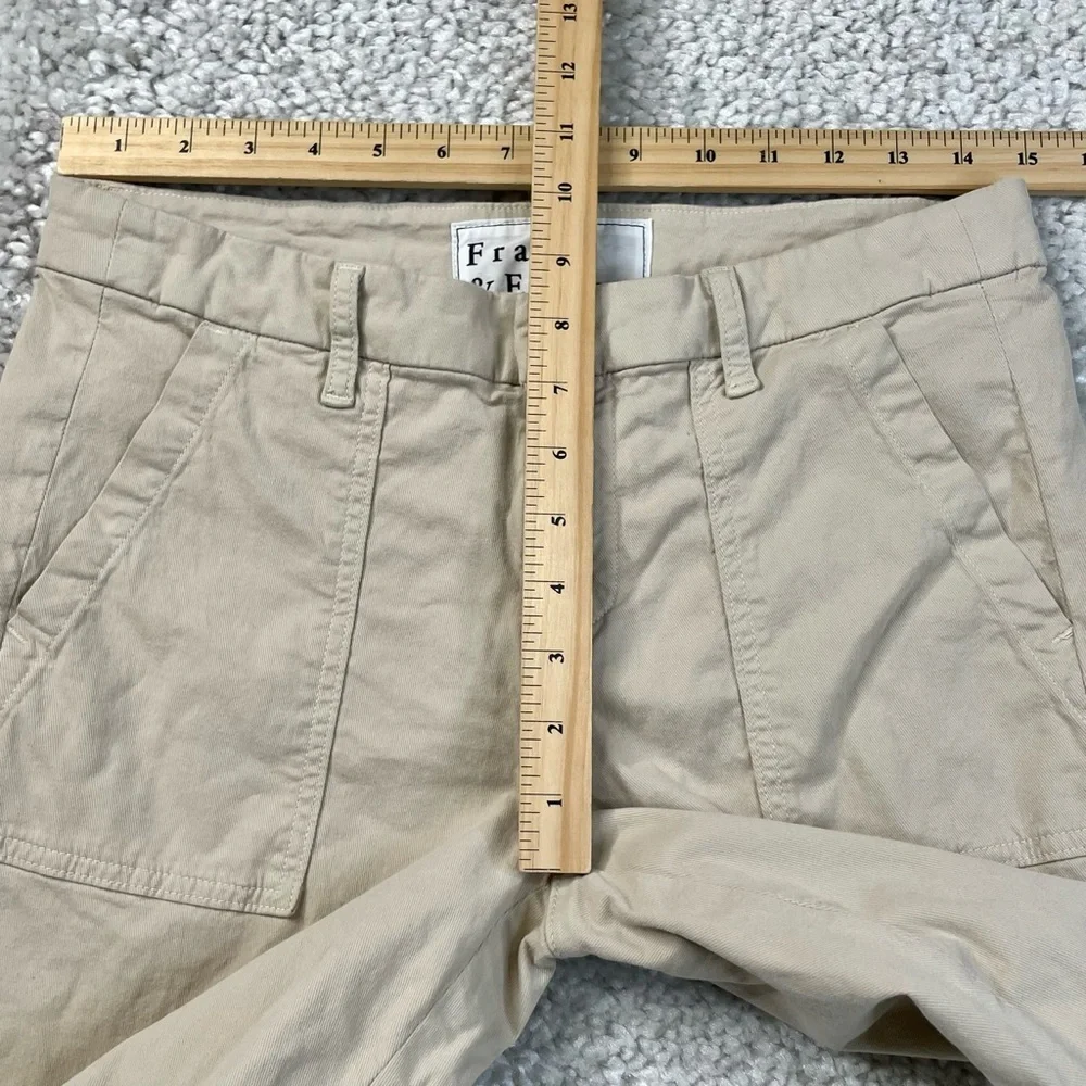 Frank & Eileen Foxrock Cropped Ankle Taper Jogger Pants Khaki Stretch Pockets 4